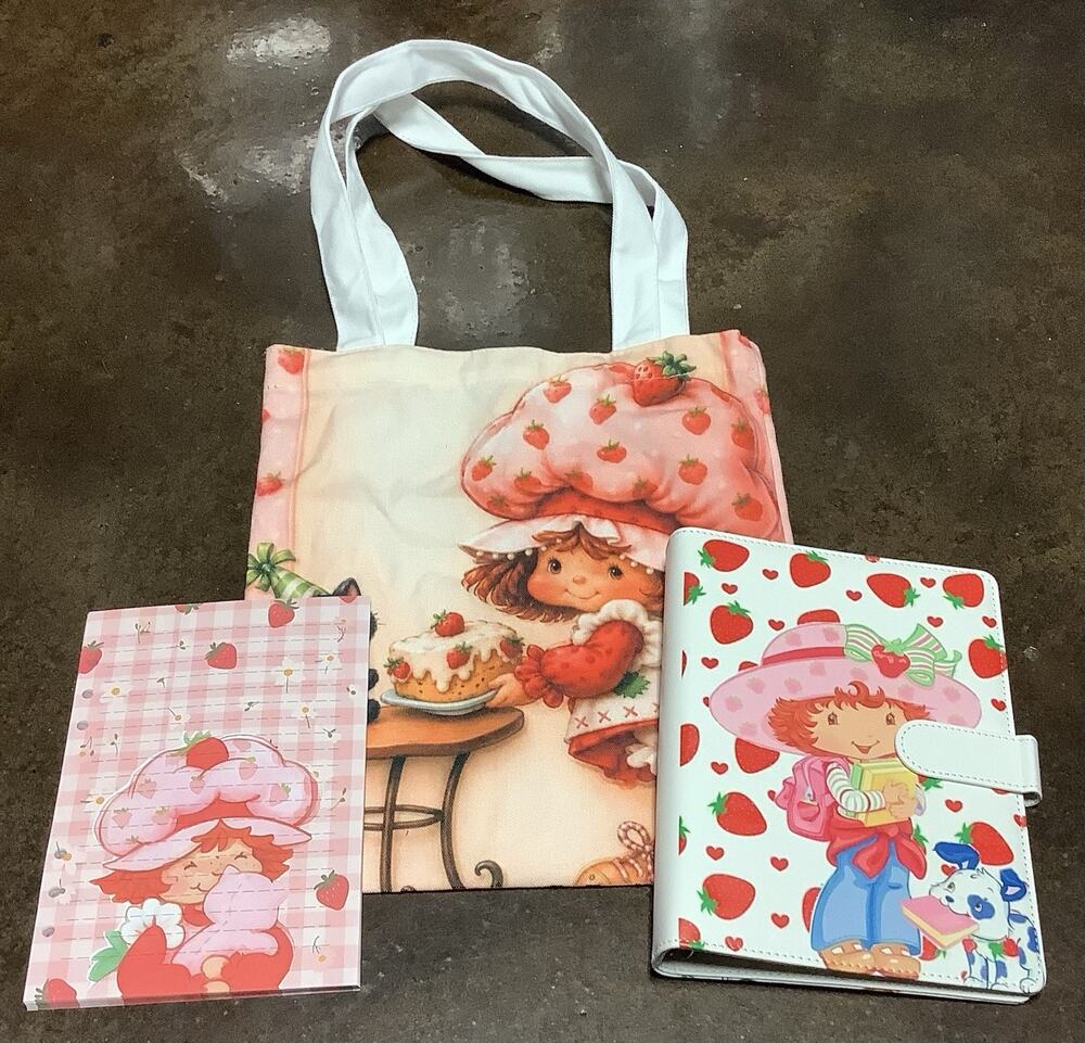 Strawberry Shortcake A5 Binder w/ Printed Stationery paper & Tote